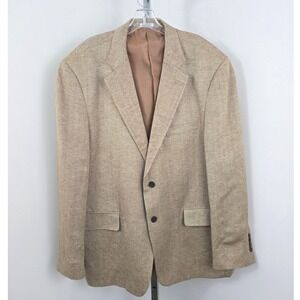 Irvine Park‎ Linen Blend Two-Button Brown Blazer Brown 48R